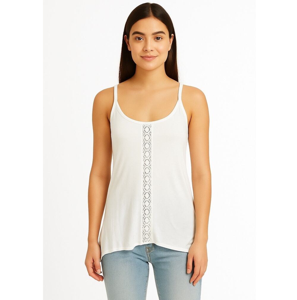 San Francisco City Lights Gypsy Girl Lace Cami Tank Top White Size Small NEW